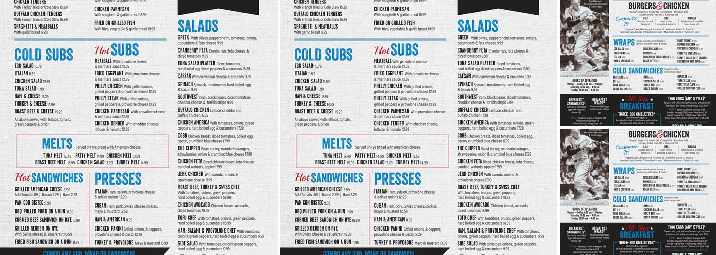 The Clipper Cafe Menu