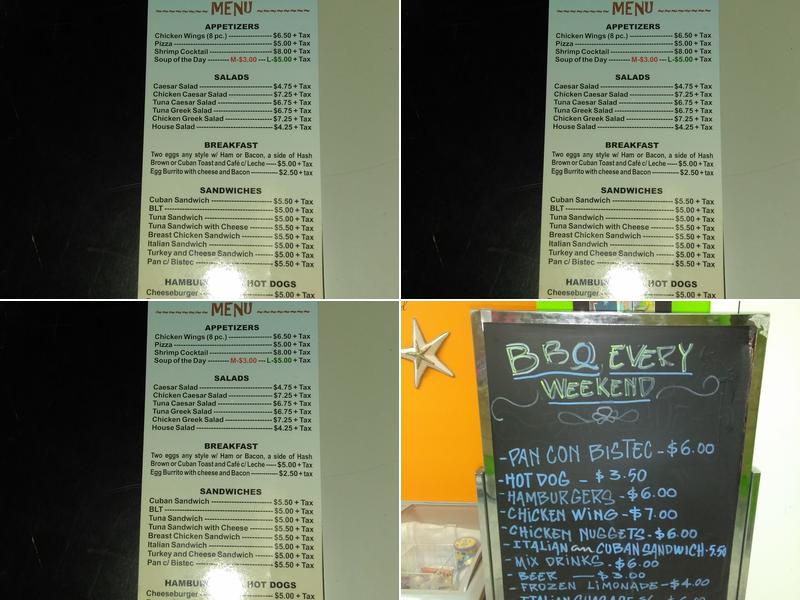 Beach Cafe & Mini Market Menu