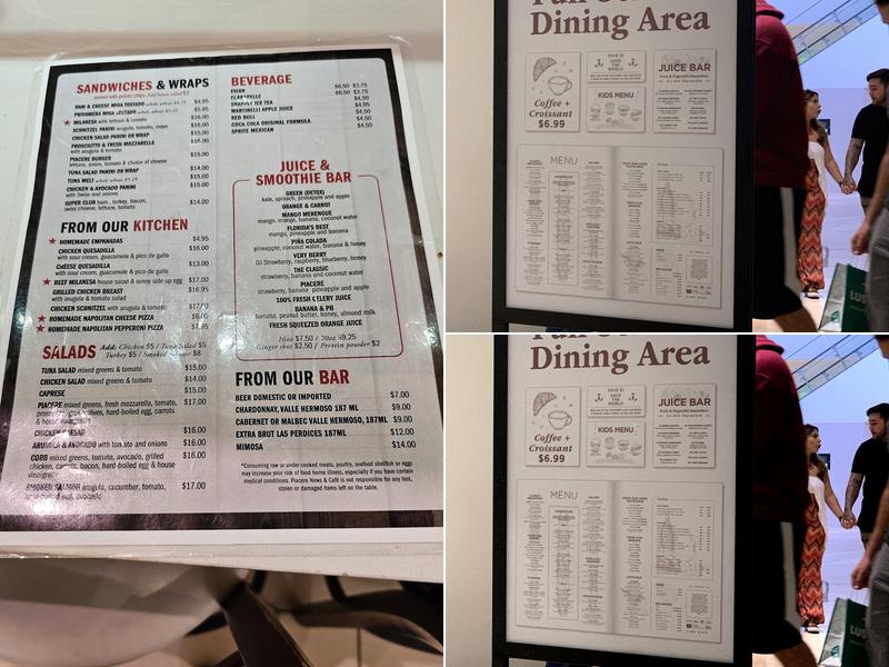 Piacere News & Cafe Menu