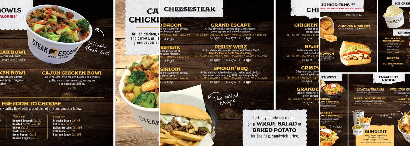 Steak Escape West Towne Mall Menu