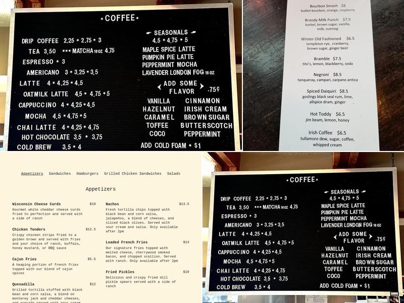 Library Cafe & Bar Menu