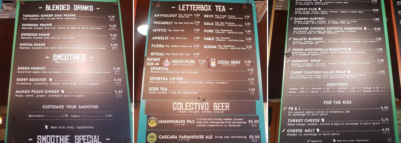 Colectivo Monroe St. Menu