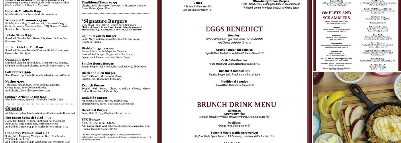 Rodeside Grill Menu