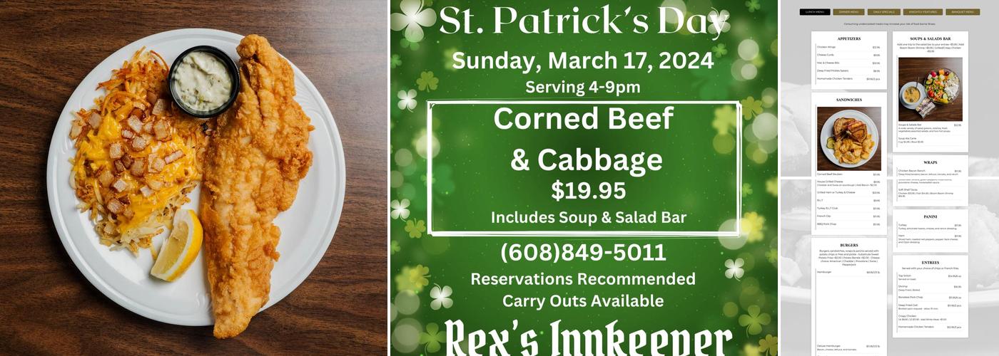 Rex's Innkeeper Menu