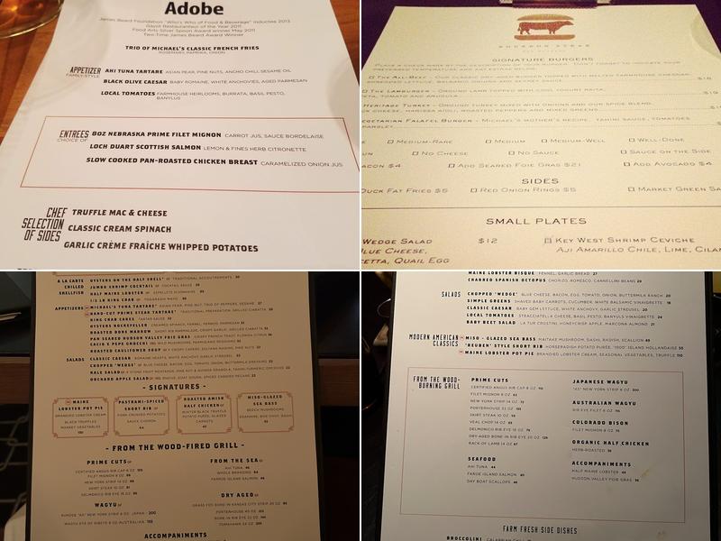 Bourbon Steak Miami by Michael Mina Menu