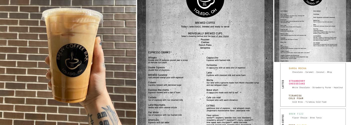 BREW coffee bar Menu