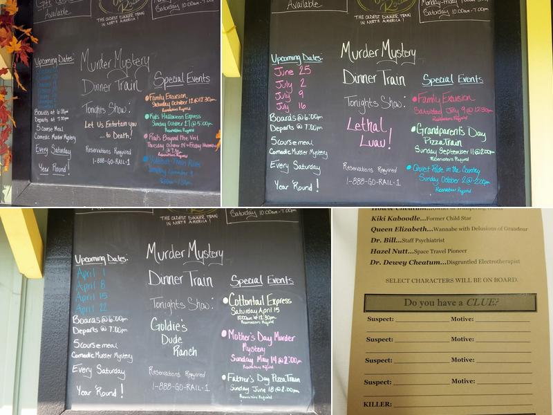 The Old Road - Murder Mystery Dinner Train Menu