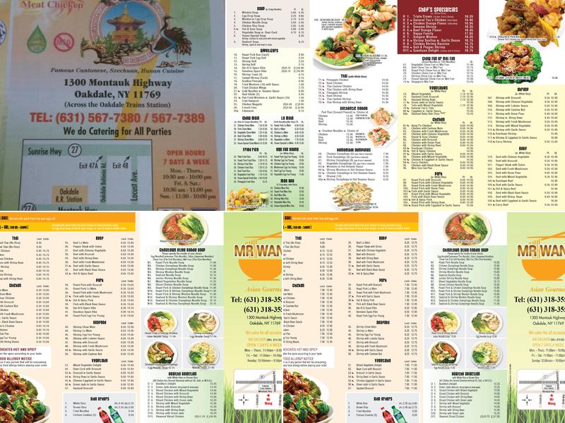 Mr Wang Asian Gourmet Menu