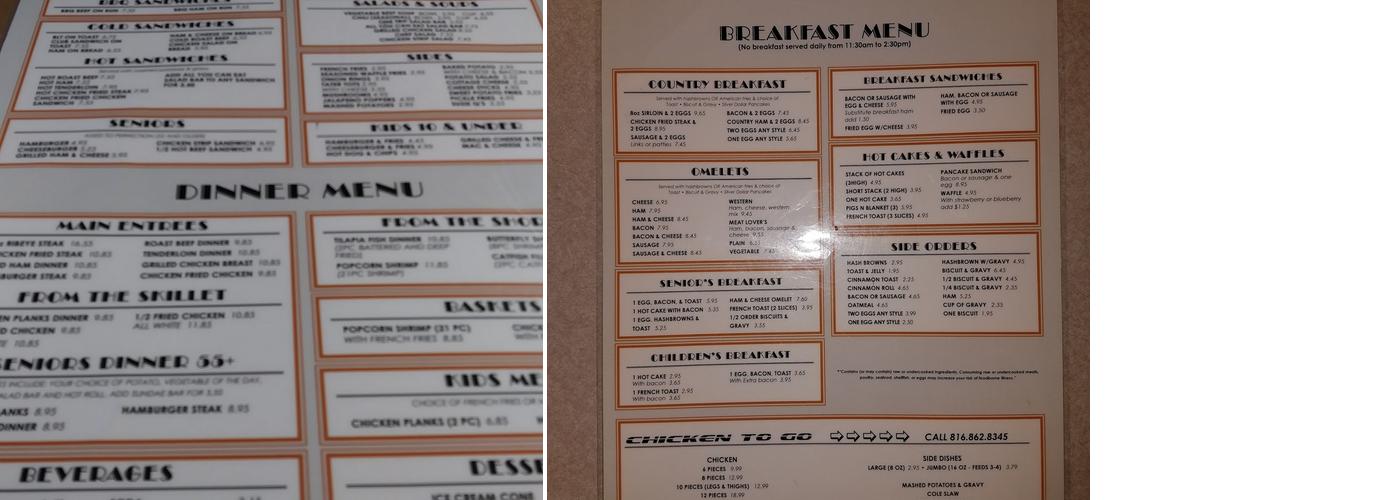 Old Cedar Inn Menu