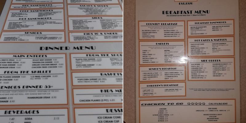 Old Cedar Inn Menu