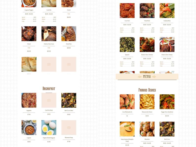 Chez Guyto Take Out Restaurant Menu