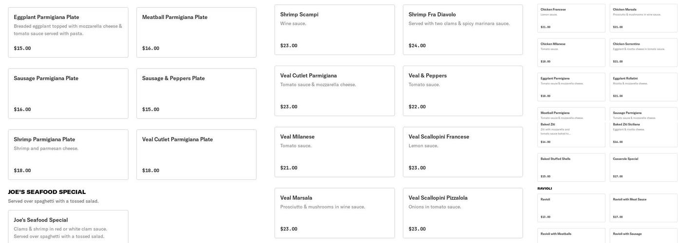 Little Joe's Pizza Menu