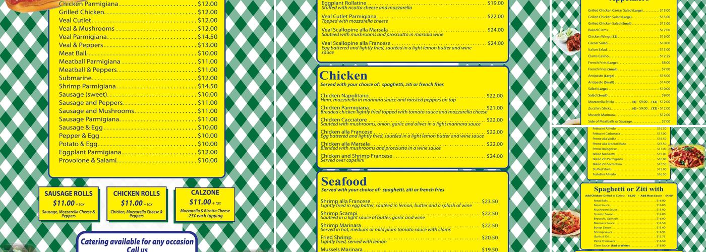 Victorio II Pizza Menu