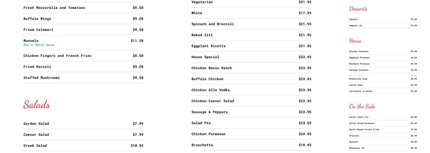 Giovanni's Pizza Menu