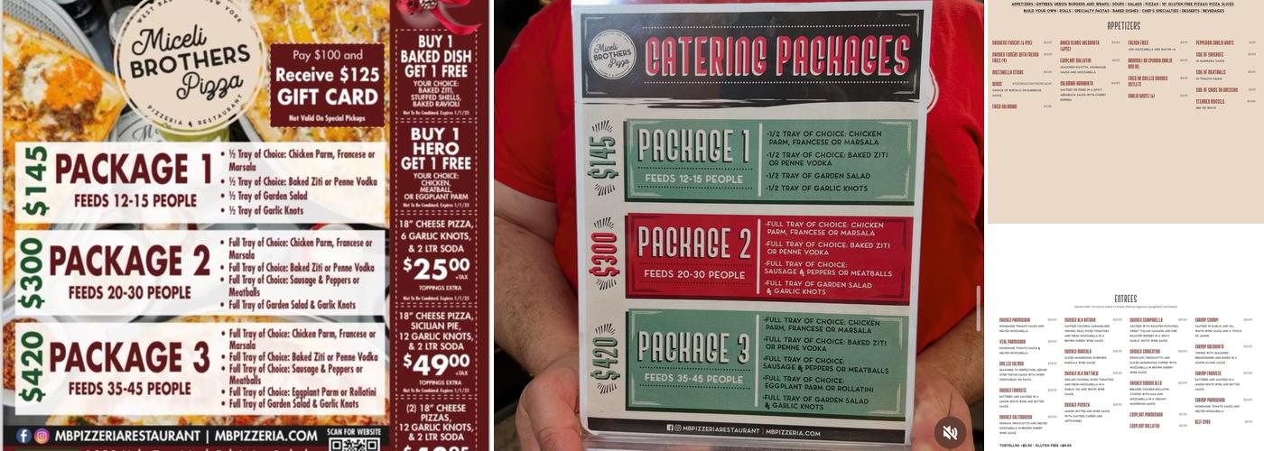 MB Pizzeria & Restaurant Menu