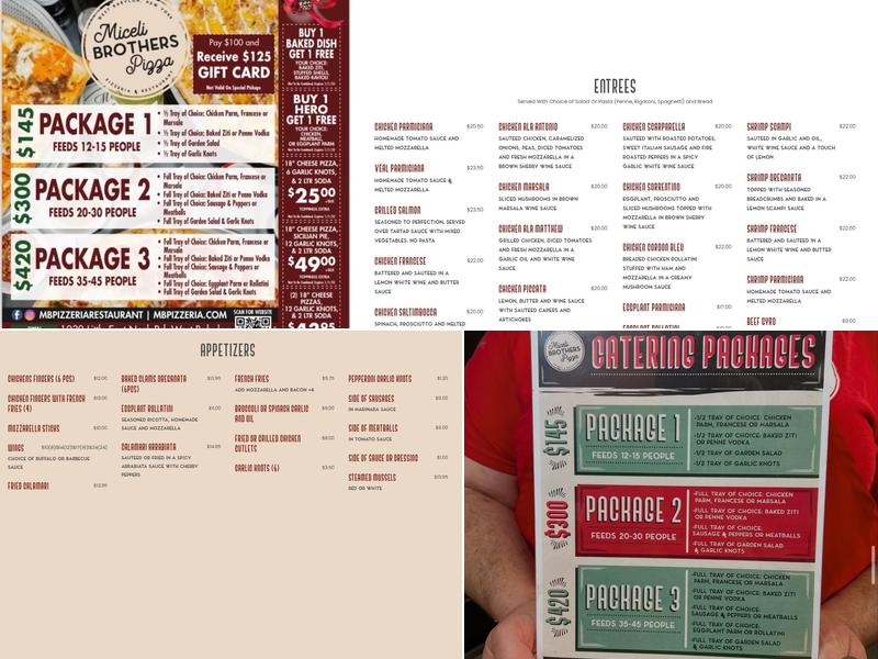 MB Pizzeria & Restaurant Menu