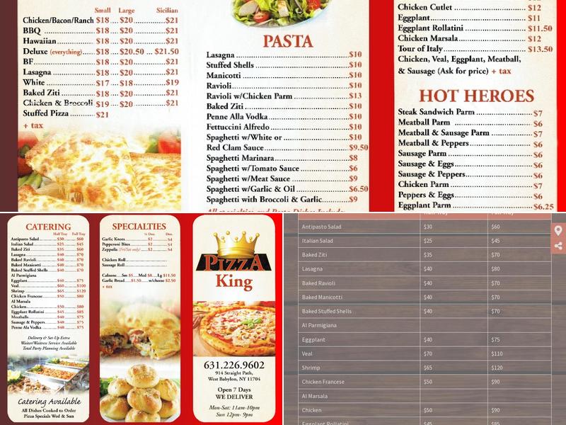 Pizza King Menu