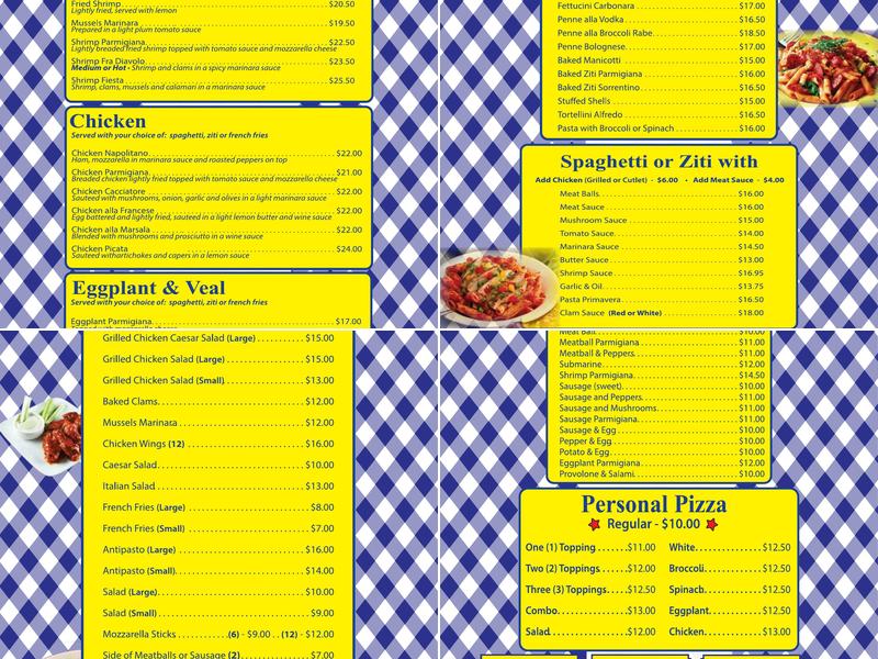 Victorio's Pizza Menu