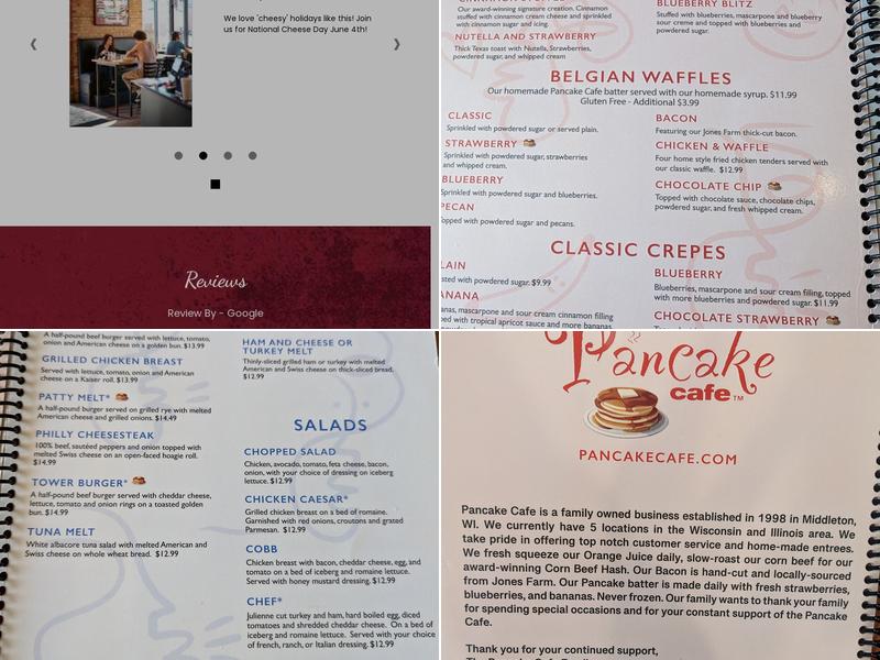 Pancake Café Fitchburg | Breakfast, Brunch, & Lunch Menu
