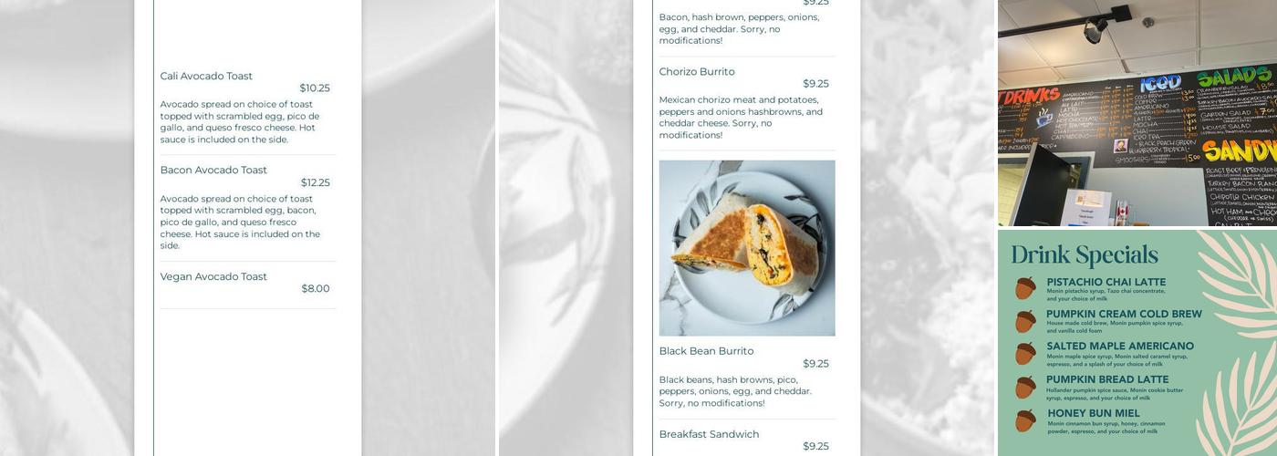 Oasis Café Menu
