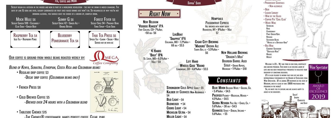 JJ's at the Copper Pot Menu
