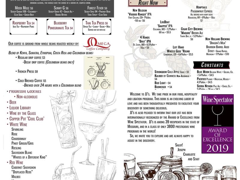 JJ's at the Copper Pot Menu