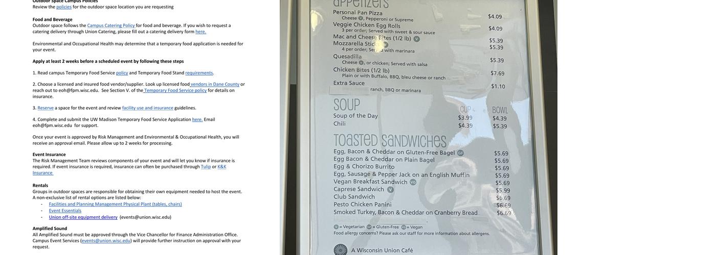 Microcosm Café Menu