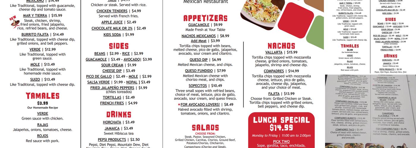 Compadres | Mexican Restaurant Menu