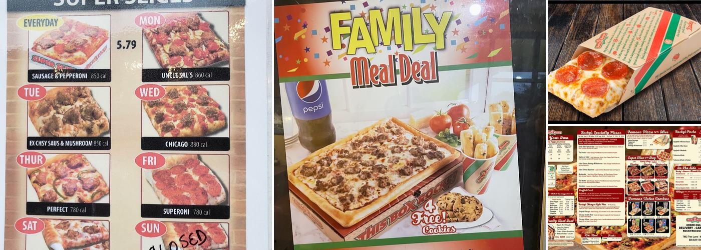 Rocky Rococo Pan Style Pizza Menu