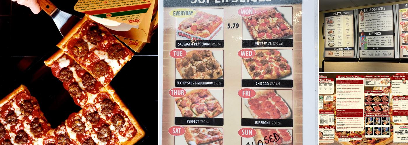 Rocky Rococo Pan Style Pizza Menu
