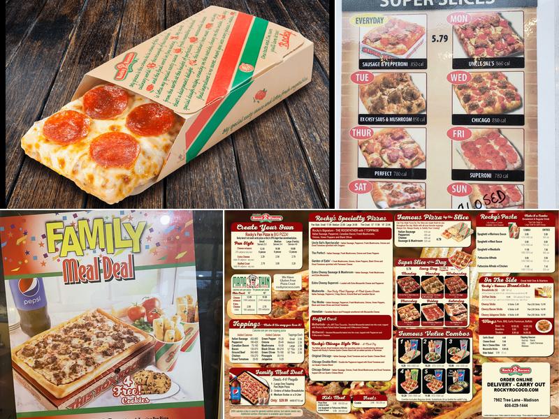 Rocky Rococo Pan Style Pizza Menu