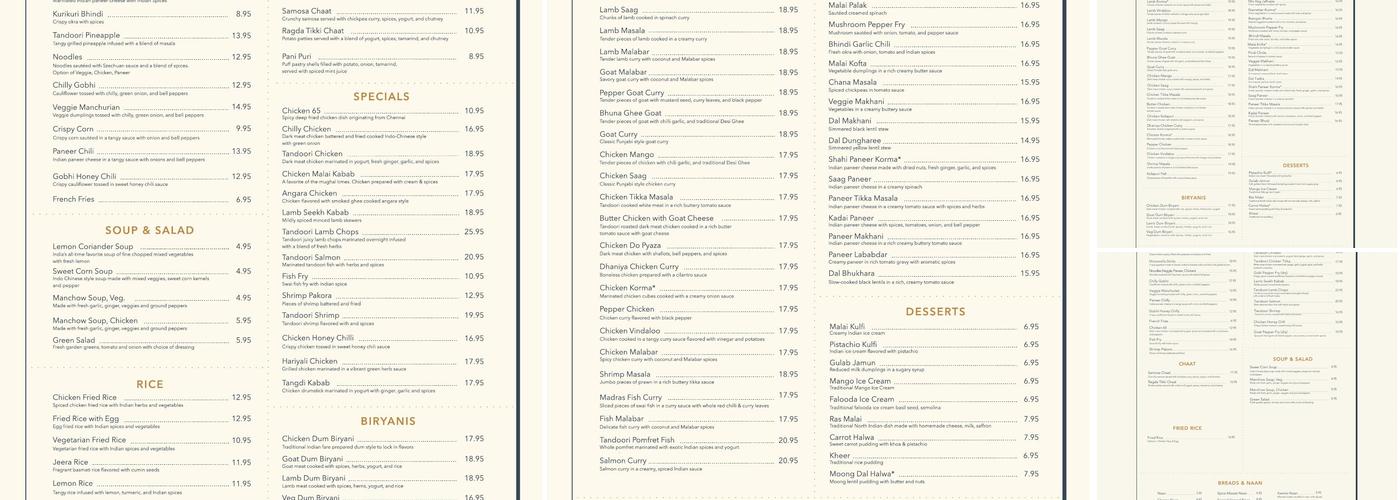 Swagat - West Madison Menu