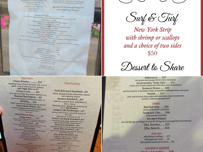 Glarner Stube Menu