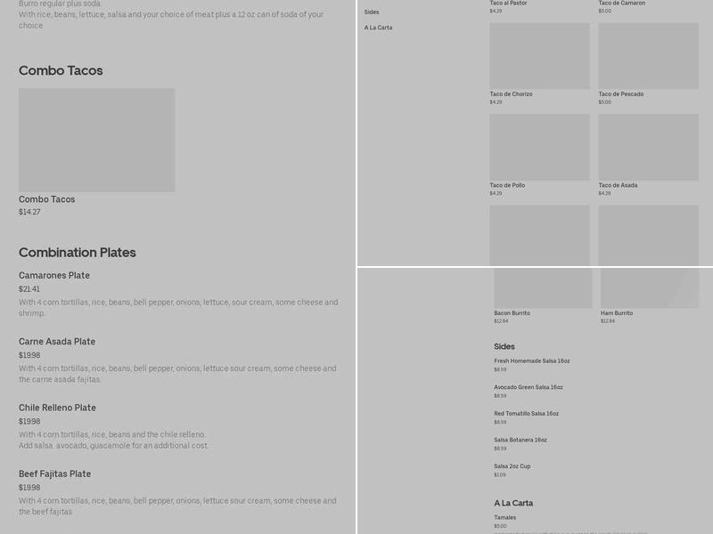 Taqueria Hernandez Menu