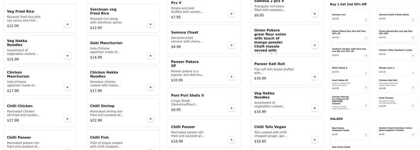 Inde Spice Menu