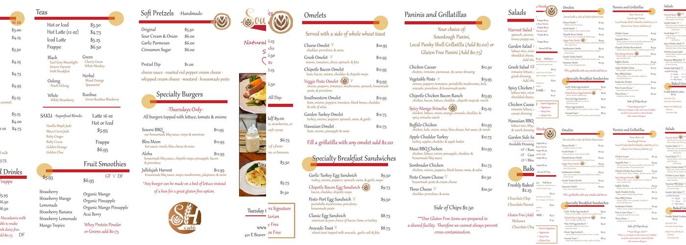 Sowers Harvest Café Menu