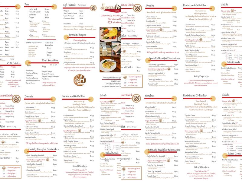 Sowers Harvest Café Menu