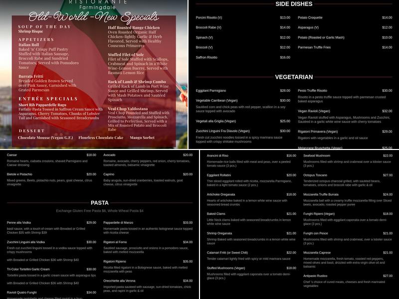Verona Ristorante Menu