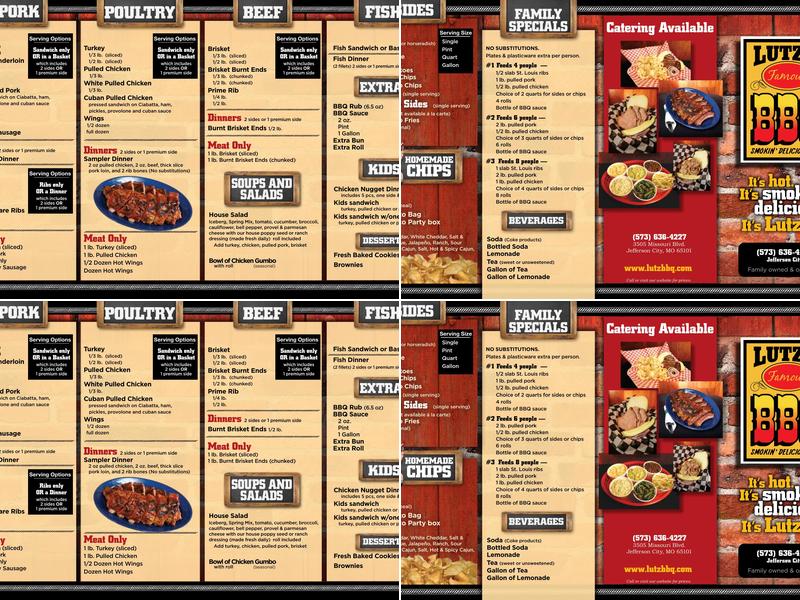 Lutz's BBQ Menu