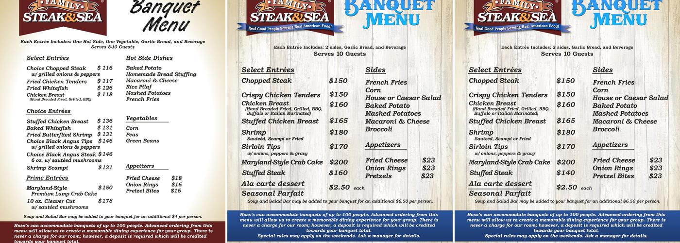 Hoss's Steak & Sea House Menu