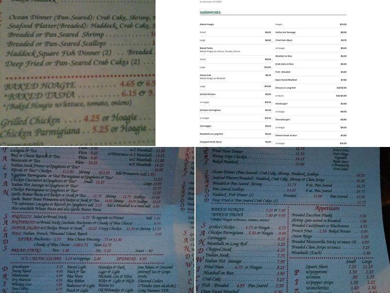 Angelo's Italian Restaurant Menu