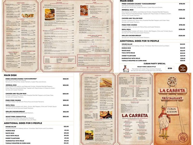 La Carreta Miramar Menu