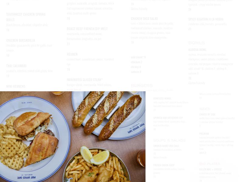 Post Office Café Menu