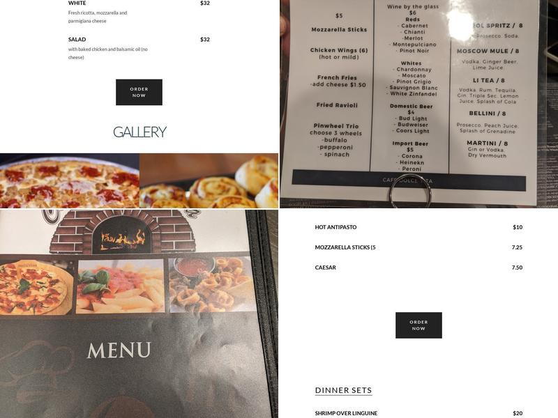 Cafe Dolce Vita Menu
