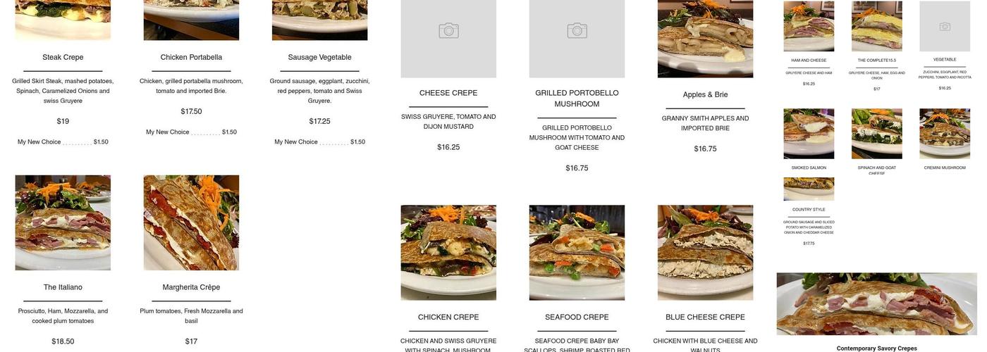 Fresco Creperie & Cafe Menu