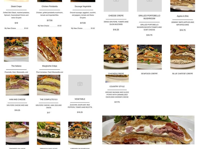 Fresco Creperie & Cafe Menu