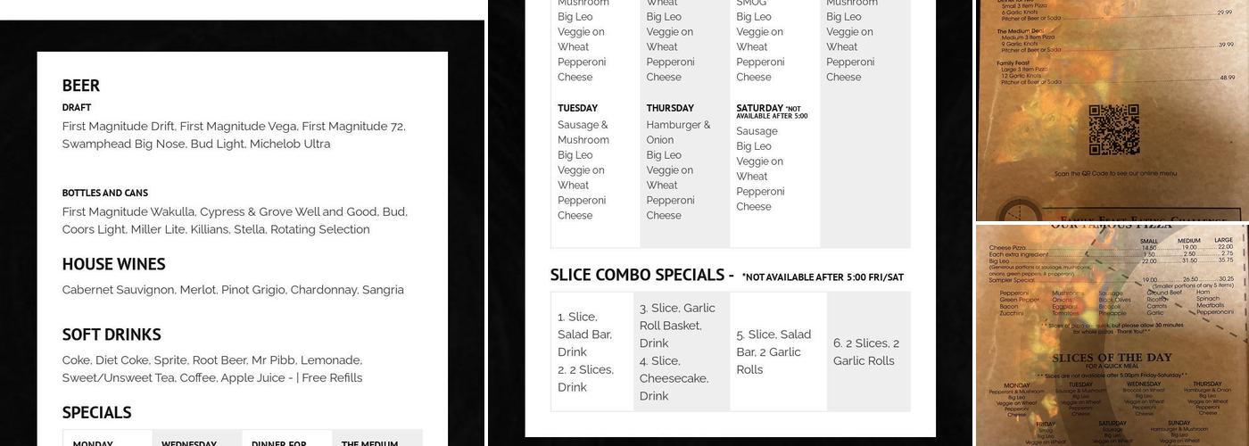 Leonardo's Pizza of Millhopper Menu