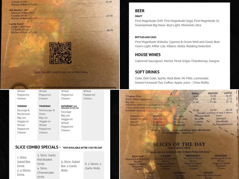 Leonardo's Pizza of Millhopper Menu