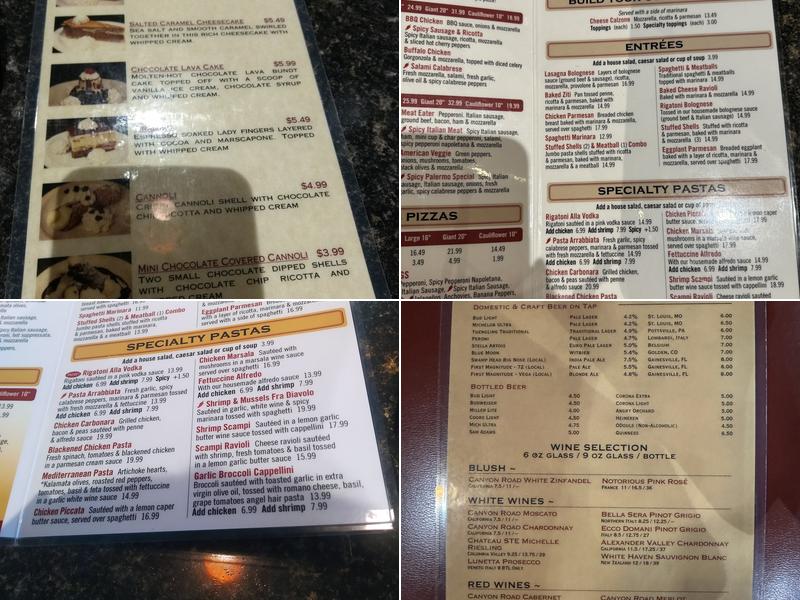 Piesanos Stone Fired Pizza Menu