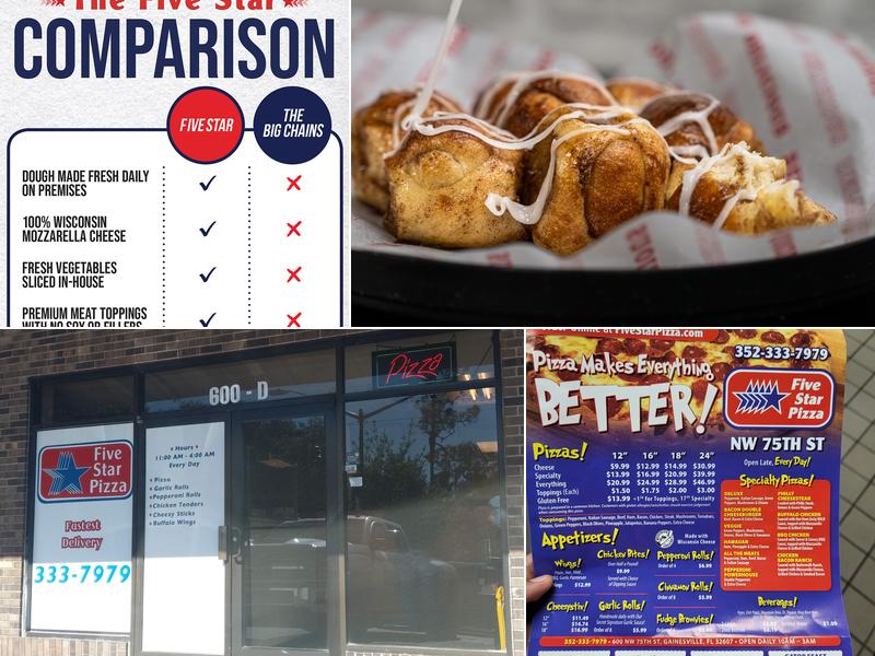 Five Star Pizza Menu
